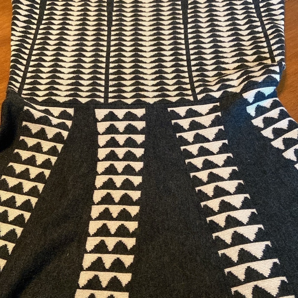 Just Taylor Sweater Dress Fit And Flare Dark Gray Tan S - Picture 10 of 11
